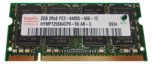 HYMP125S64CP8-S6-US - Hynix 2GB PC2-6400 DDR2-800MHz non-ECC Unbuffered CL6 200-Pin SoDimm Dual Rank Memory Module