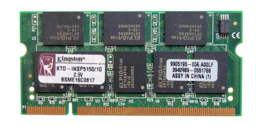 KTD-INSP5150/1G - Kingston 1GB PC2700 DDR-333MHz non-ECC Unbuffered CL2.5 200-Pin SoDimm Memory Module