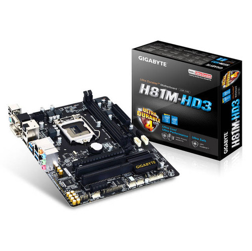 GIGABYTE GA-H81M-HD3 LGA1150/ Intel H81/ DDR3/ SATA3&USB3.0/ A&GbE/ MicroATX Motherboard