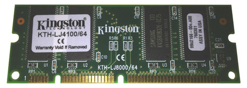 KTH-LJ4100/64 - Kingston 64MB PC100 100MHz non-ECC Unbuffered 100-Pin DIMM Memory Module for HP LaserJet 4000/5000/8000/8100 Series Printers