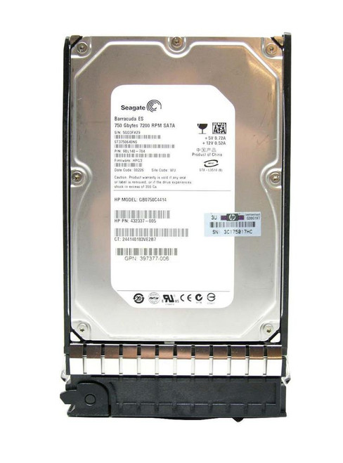 397377-006 - HP 750GB 7200RPM SATA 3GB/s Hot-Pluggable NCQ MidLine 3.5-inch Hard Drive