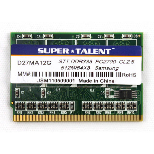 Super Talent D333 512M 172Pins DIMM Notebook Memory