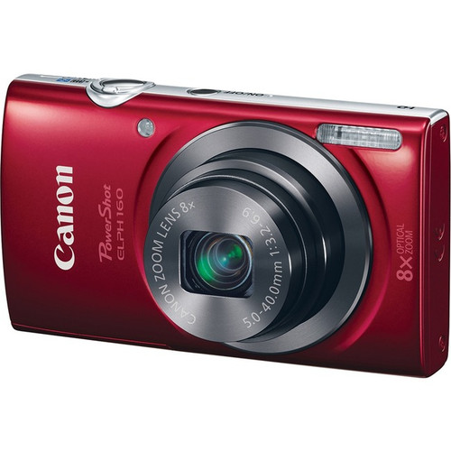 Canon PowerShot SX160 IS 16 Megapixel Compact Camera - Red - 6801B001