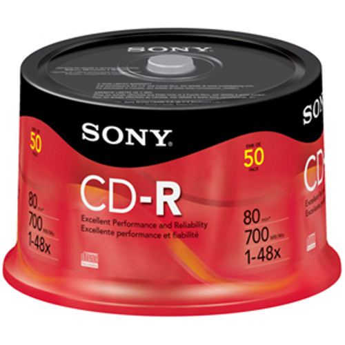 50CRM80RS - Sony CD-R Media - 700MB - 120mm Standard - 50 Pack Spindle