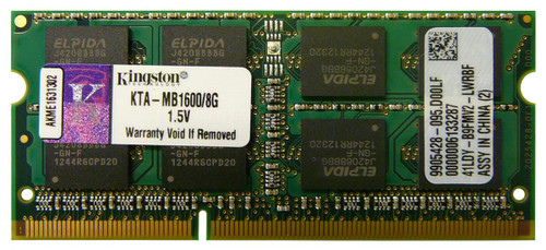 KTA-MB1600/8G - Kingston 8GB (1x8GB) 1600Mhz PC3-12800 Non-ECC Unbuffered DDR3 SDRAM 204-Pin SoDimm Memory