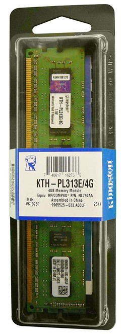 KTH-PL313E/4G - Kingston 4GB (1x4GB) 1333Mhz PC3-10600 Cl9 ECC Registered DDR3 SDRAM Dimm Memory for HP Proliant Server G6 Series