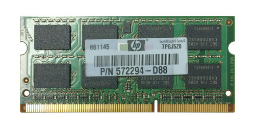 572294-D88 - HP 4GB (1x4GB) 1333Mhz PC3-10600 Cl9 ECC Unbuffered DDR3 SDRAM SoDimm Memory for Desktop Pc