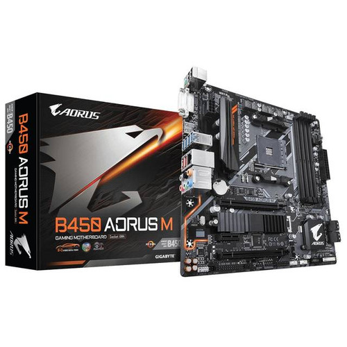 GIGABYTE B450 AORUS M Socket AM4/ AMD B450/ DDR4/ Quad-GPU CrossFireX/ SATA3&USB3.1/ M.2/ A&GbE/ Micr