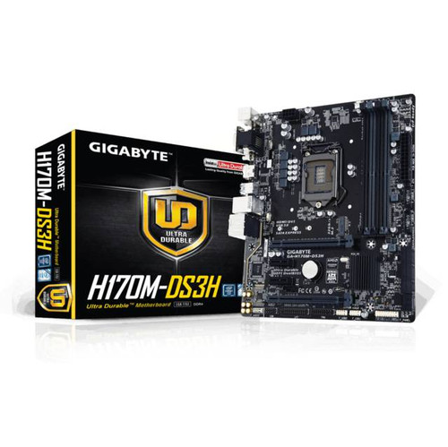 GIGABYTE GA-H170M-DS3H LGA1151/ Intel H170/ DDR4/ 2-Way CrossFireX/  SATA3&USB3.0/ M.2&SATA Express/ A&GbE/ MicroATX Motherboard