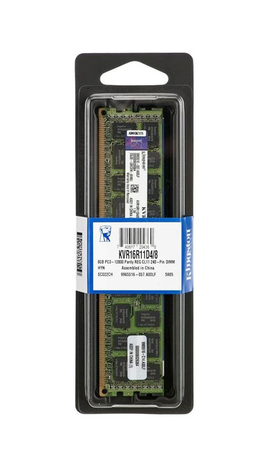 KVR16R11D4/8 - Kingston 8GB (1x8GB) 1600Mhz PC3-12800 Cl11 ECC Registered 2rx4 Cl11 DDR3 SDRAM 240-Pin Dimm Memory Module