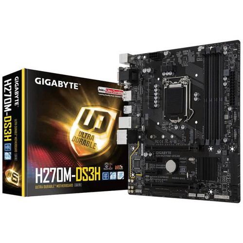 GIGABYTE GA-H270M-DS3H LGA1151/ Intel H270/ DDR4/ Quad CrossFireX/ SATA3&USB3.1/ M.2&SATA Express/ A&GbE/ MicroATX Motherboard