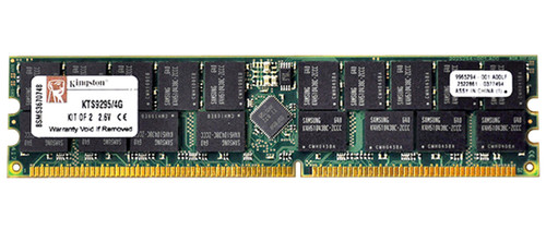 KTS9295/4G - Kingston 4GB Kit (2 X 2GB) PC3200 DDR-400MHz ECC Registered CL3 184-Pin DIMM Memory (Kit of 2) for Sun