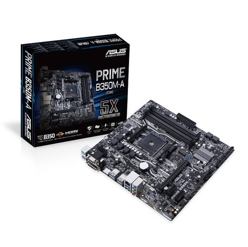 Asus PRIME B350M-A/CSM Socket AM4/ AMD B350/ DDR4/ SATA3&USB3.1/ M.2/ A&GbE/ MicroATX Motherboard