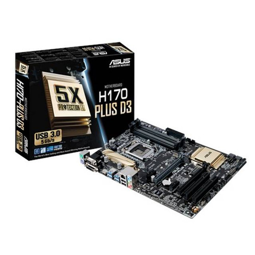 Asus H170-PLUS D3 LGA1151/ Intel H170/ DDR3/ CrossFireX/ SATA3&USB3.0/ M.2/ A&GbE/ ATX Motherboard