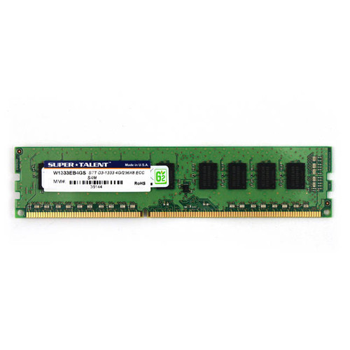 Super Talent DDR3-1333 4GB/256x8 ECC CL9 Samsung Chip Memory