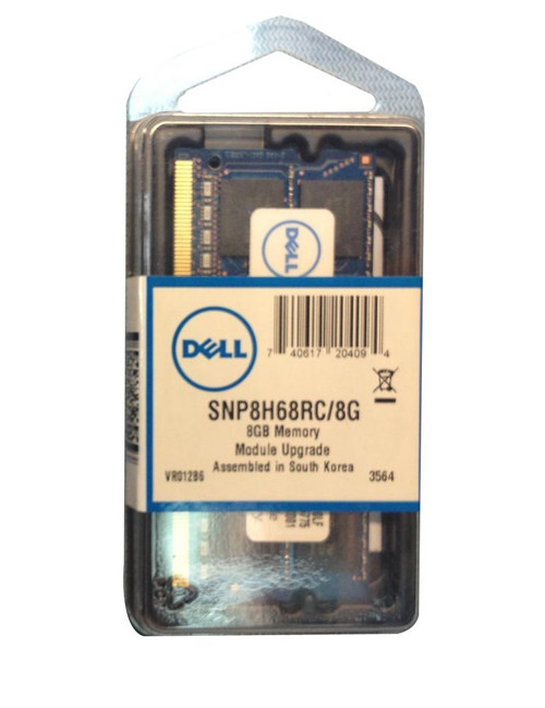 SNP8H68RC/8G - Dell 8GB (1X8GB) 1600MHz PC3-12800 NON ECC CL11 Dual Rank X8 UNBUFFERED DDR3 SDRAM 204-Pin DIMM Dell MEMOR