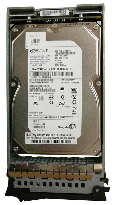 39M4574 - IBM 400GB 7200RPM SATA(150MBITS) 3.5-inch Hard Drive (39M4574) for IBM