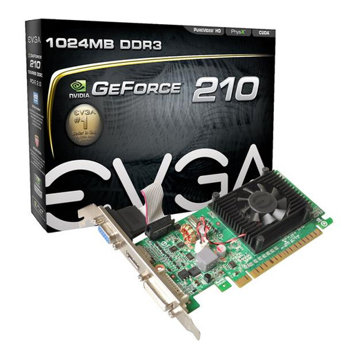 01GP31312LR1 - EVGA GeForce 210 Graphic Card 520 MHz Core 1 GB DDR3 SDRAM PCI Express 2.0 X16 600 MHz Memory Clock 2560 X 1600 HDMI DVI Video Graphics Card