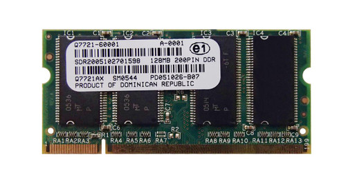 Q7721AX - HP 128MB PC2100 DDR-266MHz non-ECC Unbuffered CL2 200-Pin SoDimm Memory Module for Color LaserJet 3000/4200/5550 Series Printers