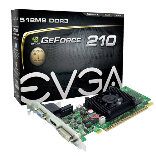 EVGA NVIDIA GeForce 210 512MB GDDR3 VGA/DVI/HDMI PCI-Express Video Card