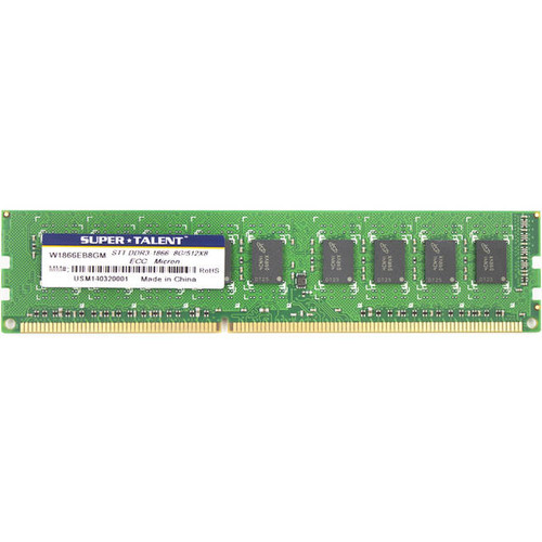 Super Talent DDR3-1866 8GB/512Mx8 ECC CL13 Micron Chip Server Memory