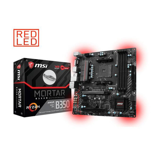 MSI B350M MORTAR Socket AM4/ AMD B350/ DDR4/ 2-Way CrossFireX/ SATA3&USB3.1/ M.2/ A&GbE/ MicroATX Motherboard