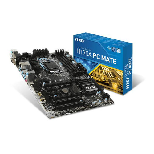 MSI H170A PC MATE LGA1151/ Intel H170/ DDR4/ 2-Way CrossFireX/ SATA3&USB3.1/ M.2&SATA Express/ A&GbE/ ATX Motherboard