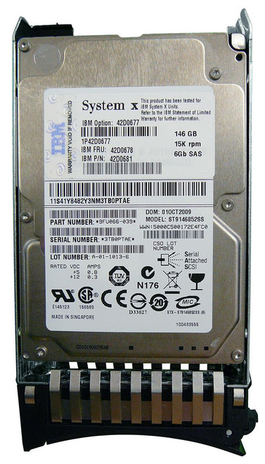 42D0681 - IBM 146GB 15000RPM SAS 6GB/s 2.5-inch Hot Swapable Hard Drive with Tray