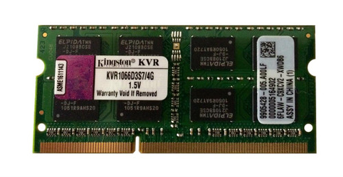 KVR1066D3S7/4G - Kingston 4GB PC3-8500 DDR3-1066MHz non-ECC Unbuffered CL7 204-Pin SoDimm Memory Module