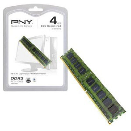 MD4096SD3-1333-ECC - PNY Technology 4GB 1333Mhz PC3-10600 ECC Registered DDR3 SDRAM 240-Pin Dimm Pny Memory for Server and workstation
