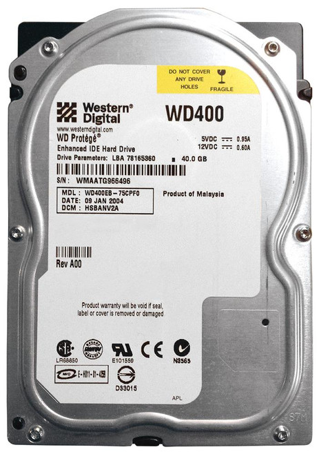 WD400EB-75CPF0 - Western Digital Prot??g?? 40GB 5400RPM ATA-100 2MB Cache 3.5-inch Internal Hard Drive (Refurbished)