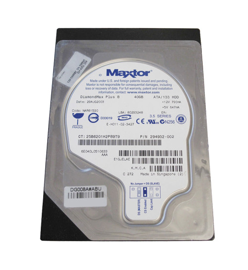 294932R-002 - HP 40GB 7200RPM IDE Ultra ATA-133 3.5-inch Hard Drive