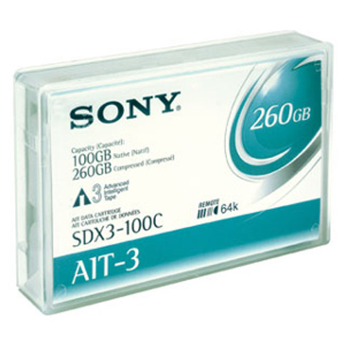 SDX3-100C-BC - Sony SDX3-100C AIT-3 Barcoded Data Cartridge - AIT AIT-3 - 100GB (Native) / 260GB (Compressed)