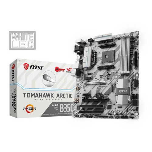 MSI B350 TOMAHAWK ARCTIC Socket AM4/ AMD B350/ DDR4/ 2-Way CrossFireX/ SATA3&USB3.1/ M.2/ A&GbE/ ATX Motherboard