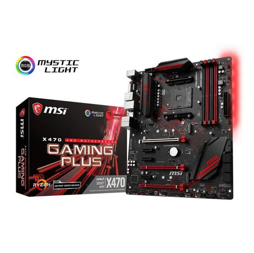 MSI X470 GAMING PLUS Socket AM4/ AMD X470/ DDR4/ SATA3&USB3.1/ 3-Way CrossFireX/ M.2/ A&GbE/ ATX Moth