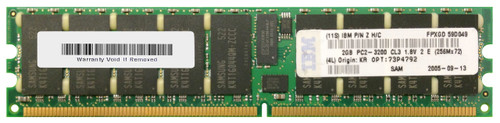 73P4792 - IBM 4GB(2X2GB)400MHz PC2-3200 240-Pin CL3 ECC Registered DDR2 Single Rank SDRAM DIMM IBM Memory for EServer xSeries BladeCenter &