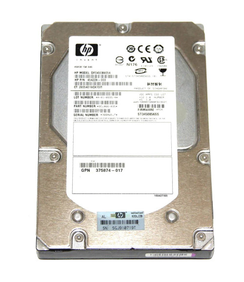 454228-003 - HP 450GB 15000RPM SAS 3GB/s Hot-Pluggable Dual Port 3.5-inch Hard Drive