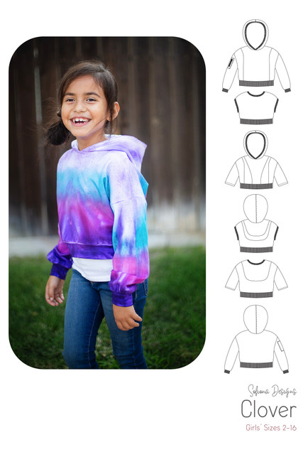 Clover Hoodie by Sofiona Designs with Line drawings.