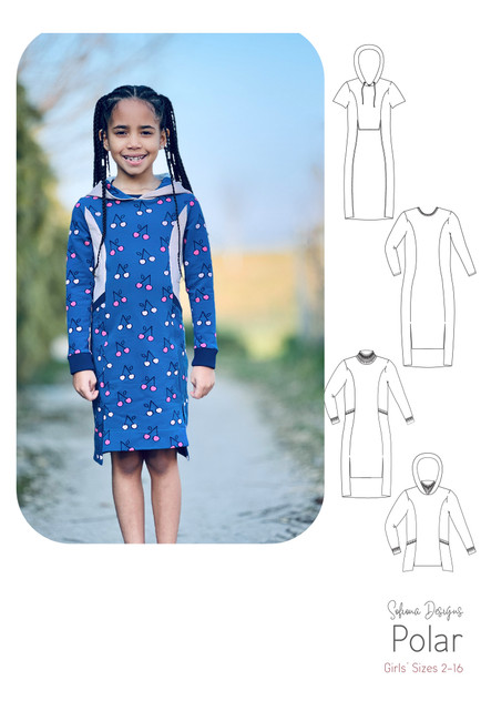 Knit dress with pockets and princess seams in knee length.
