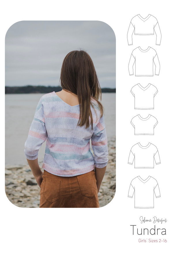 Tundra sweater by Sofiona Designs with line drawings. 
