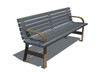 De Verchere Bench with Backrest (and optional armrests)