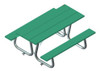 Public Place Picnic Table - Straight wide slats top & seats