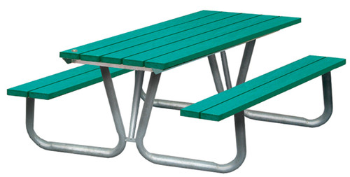 Public Place Picnic Table - Straight narrow slats top & seats