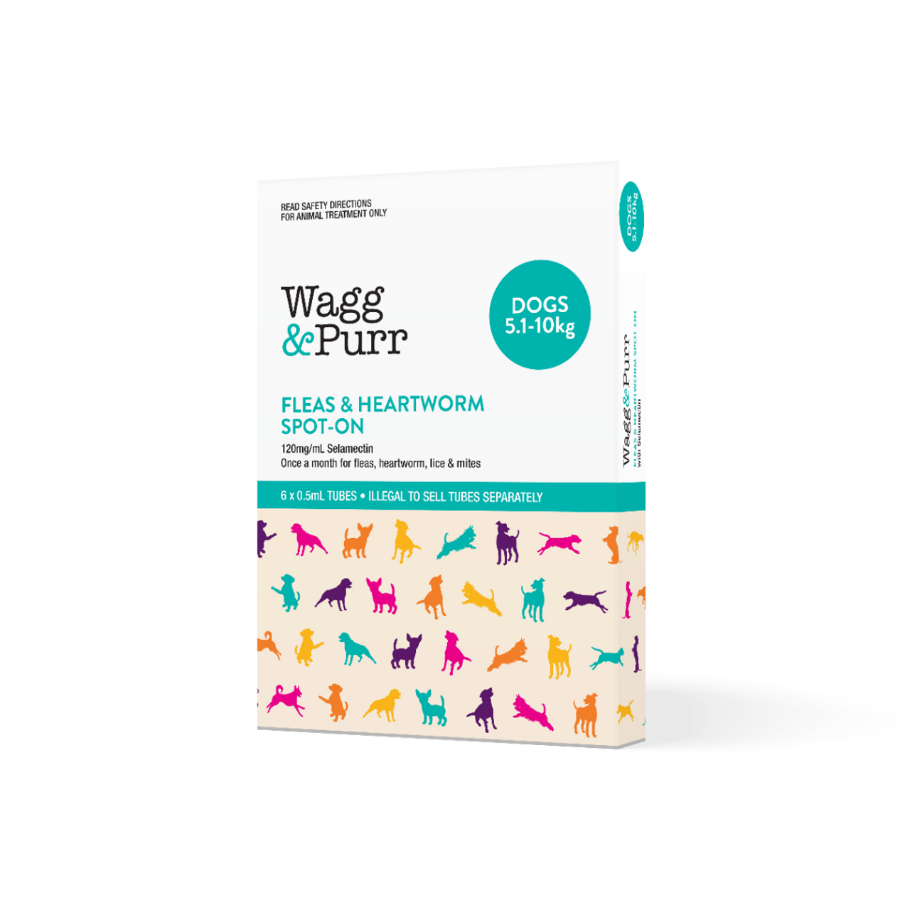 Wagg & Purr Selamectin Flea & Heartworm Spot On Treatment For Dogs Weighing 5.1-10kg 6 Pack | UnitedPetWorld.Com
