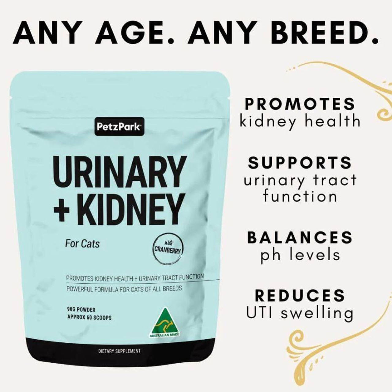 Petz Park Urinary Kidney for Cats Fish Flavour 60 Scoops - 90g