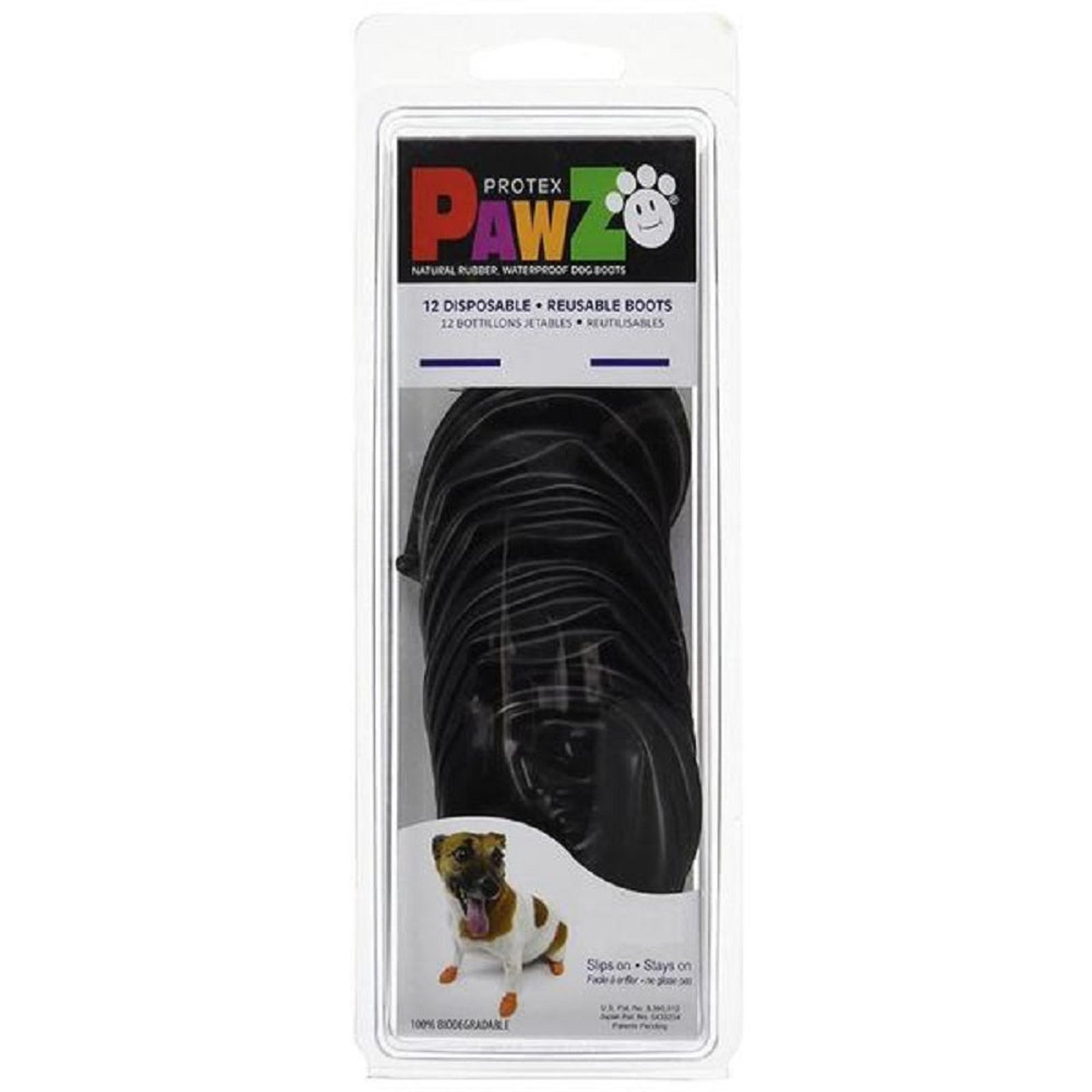 Pawz Disposable Rubber Dog Boots Black | Unitedpetworld.Com