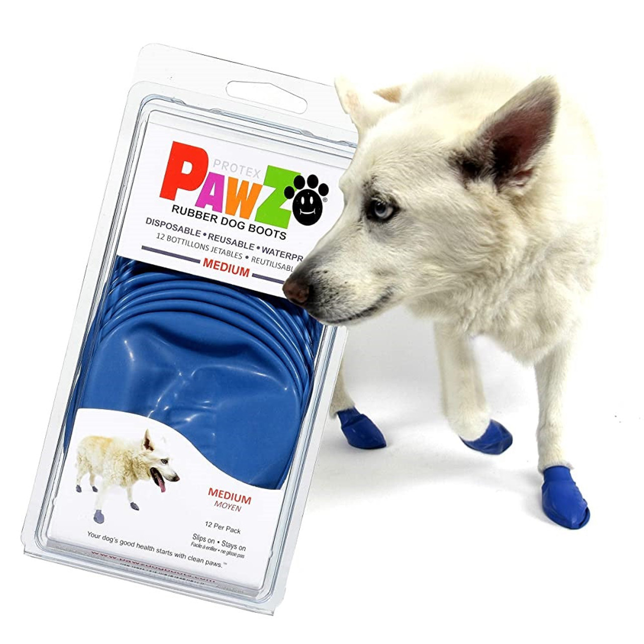 Pawz Disposable Rubber Dog Boots Blue | Unitedpetworld.Com