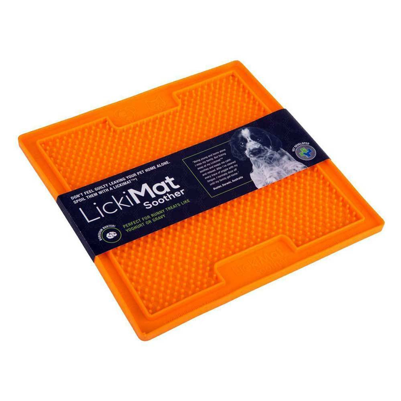 Lickimat Soother Treat Mat For Dogs & Cats Orange | Unitedpetworld.Com