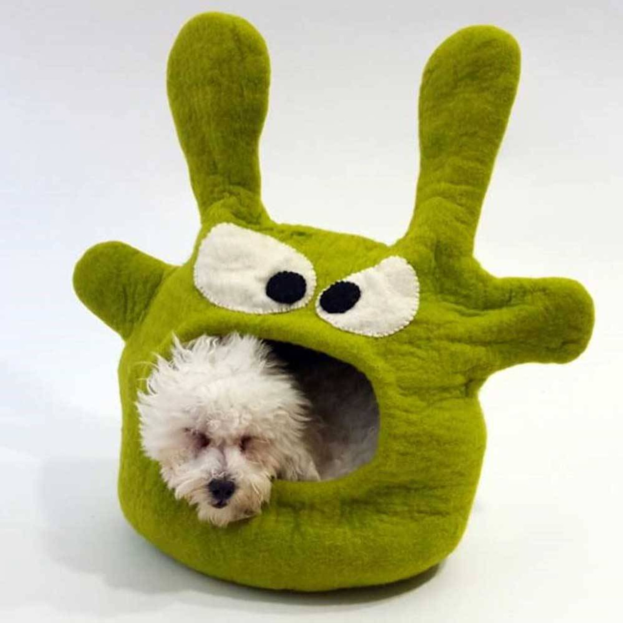 Dharma Dog Karma Cat Green Monster Cat Cave  | Unitedpetworld.Com