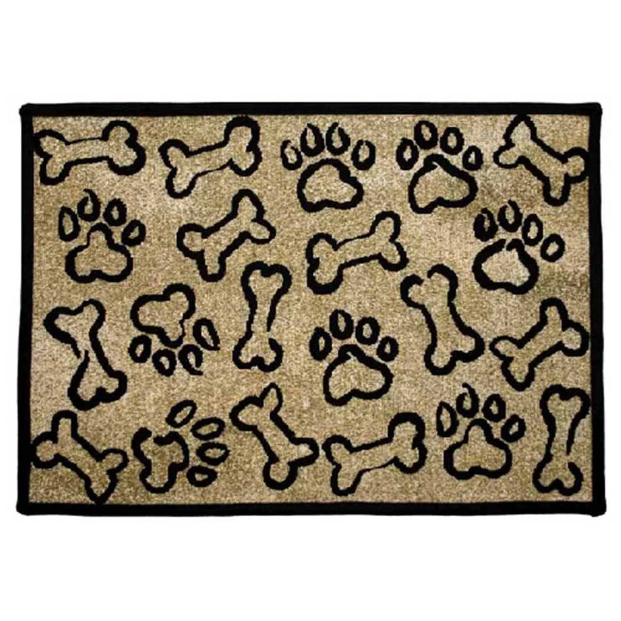 PB Paws & Co. Tapestry Pet Mats, Puppy Paws Gold Pattern | Unitedpetworld.Com